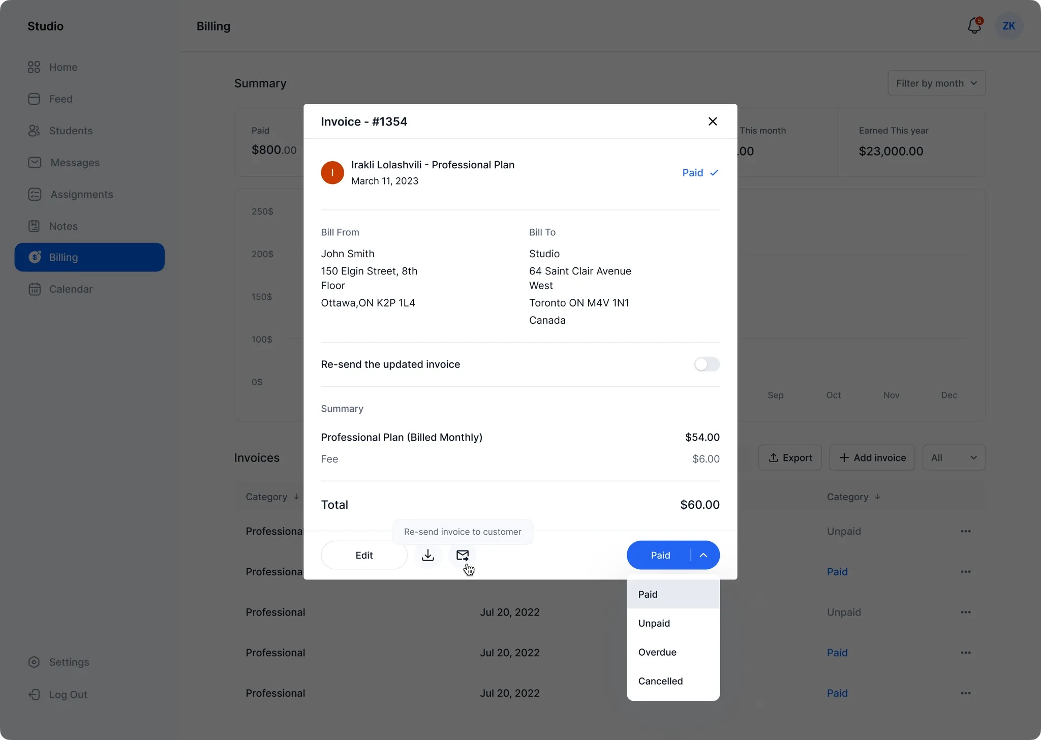 Invoice management
