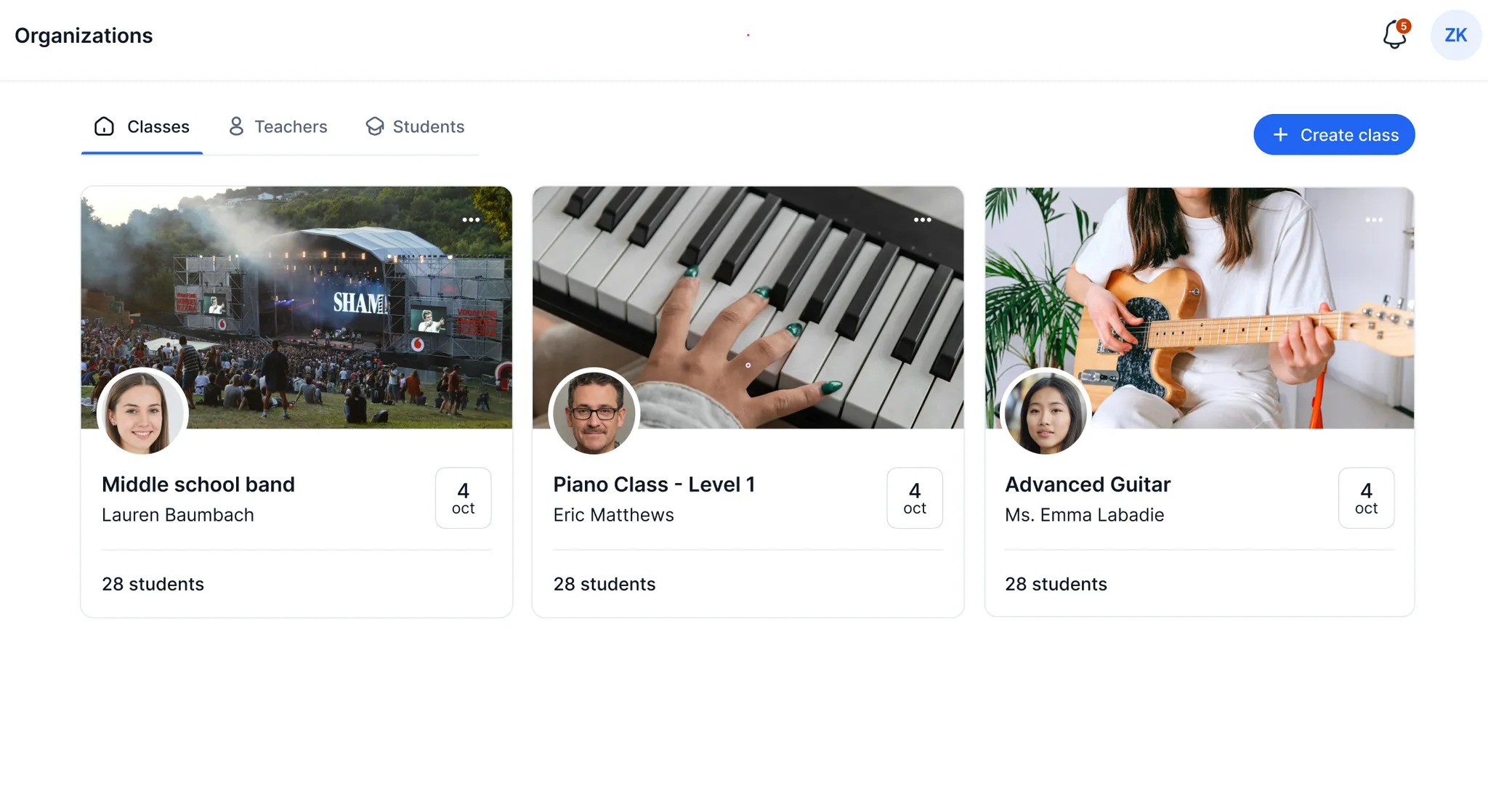 Admin page