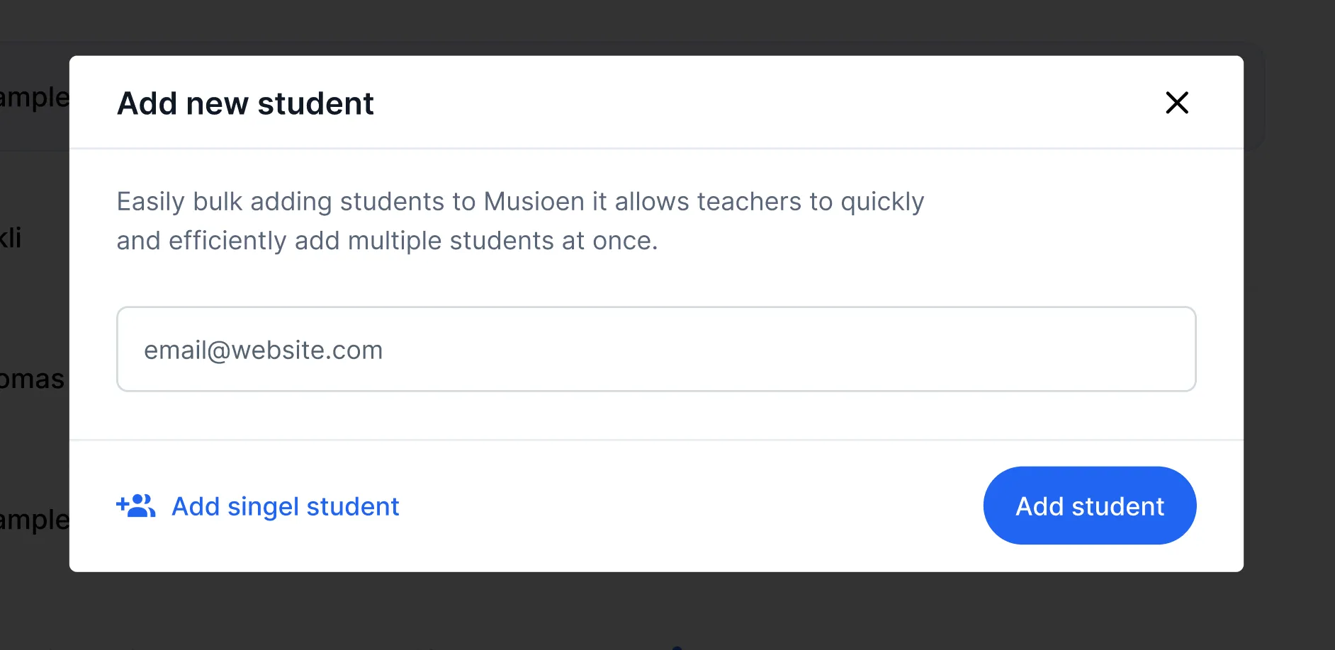 Bulk add students